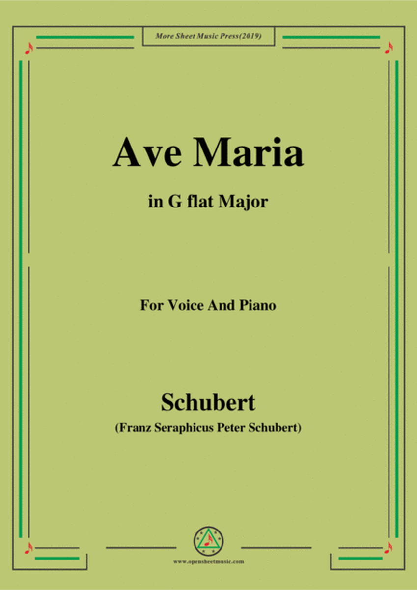 Schubert-Ave maria in G flat Major,for voice and piano image number null