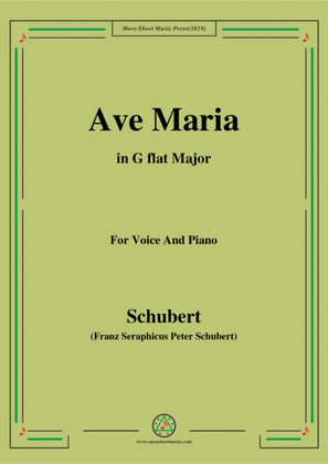 Book cover for Schubert-Ave maria in G flat Major,for voice and piano