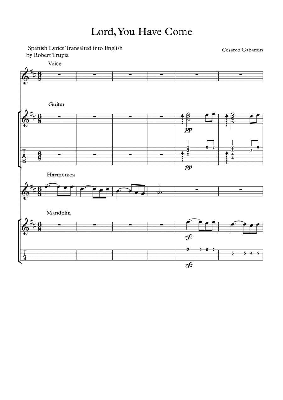 Lord, You Have Come Acoustic Guitar scores gallery preview page 1
