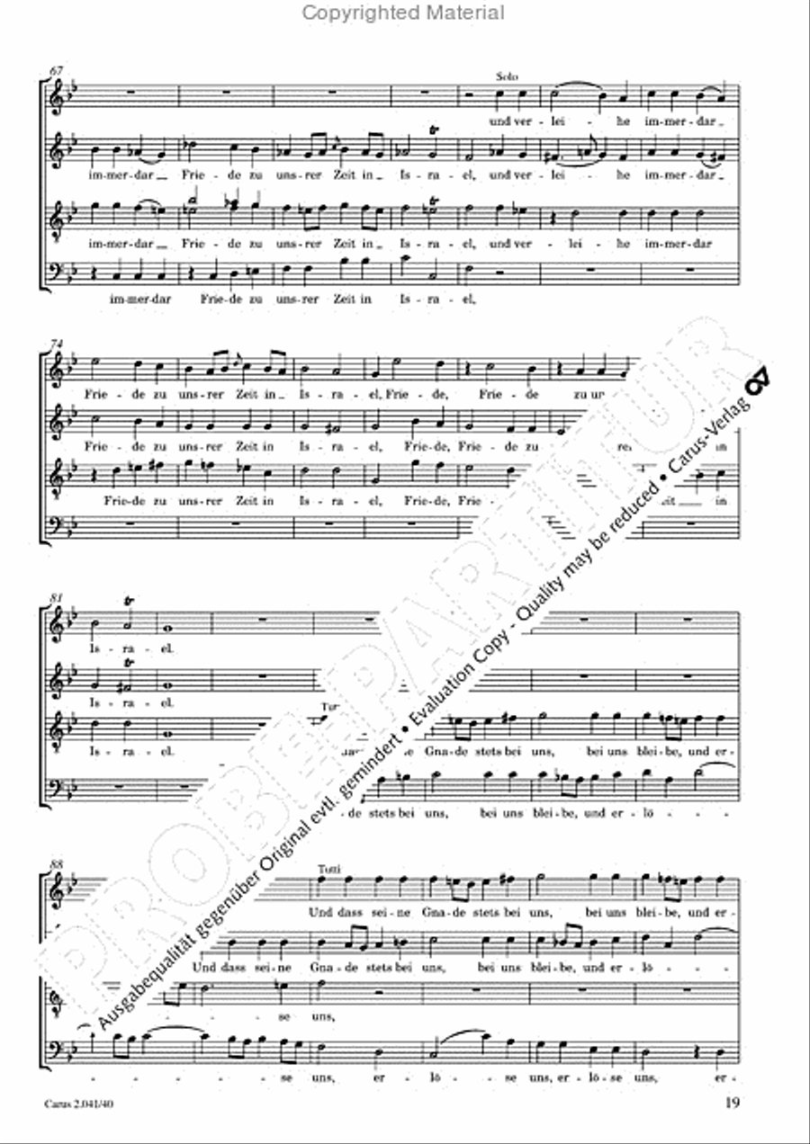 Motets and arias for choirs collected and edited by Johann Adam Hiller, vol. 4 Voice Solo scores gallery preview page 20