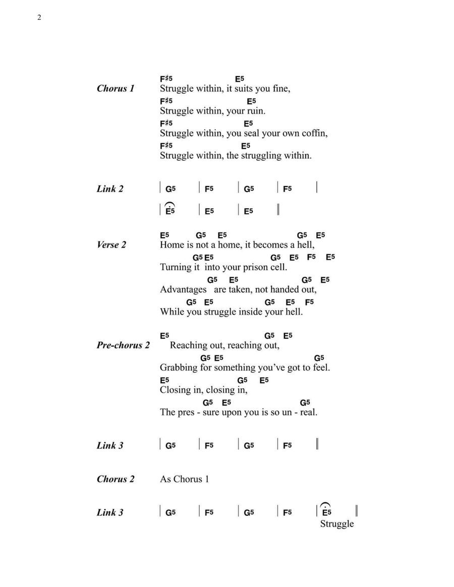 The Struggle Within Electric Guitar scores gallery preview page 2