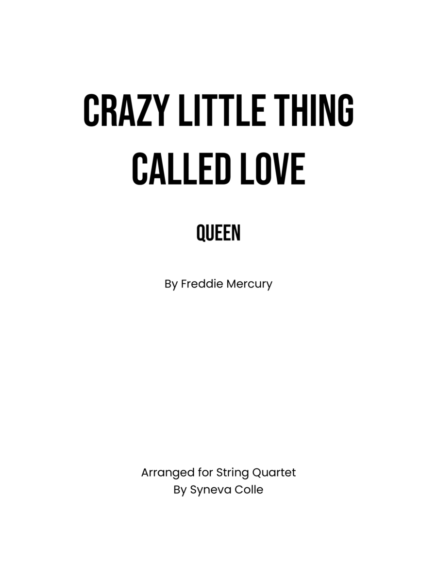 Crazy Little Thing Called Love String Quartet scores gallery preview page 1