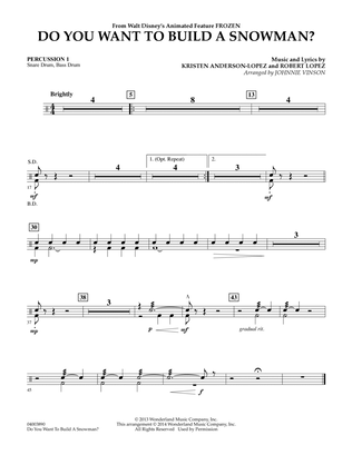 Do You Want to Build a Snowman? (from Frozen) (arr. Johnnie Vinson) - Percussion 1