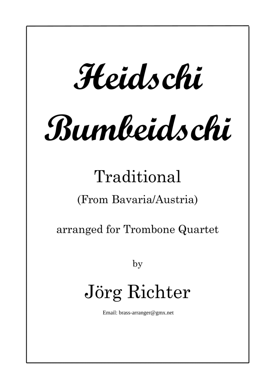 Heidschi Bumbeidschi für Posaunenquartett Brass Quartet scores gallery preview page 1