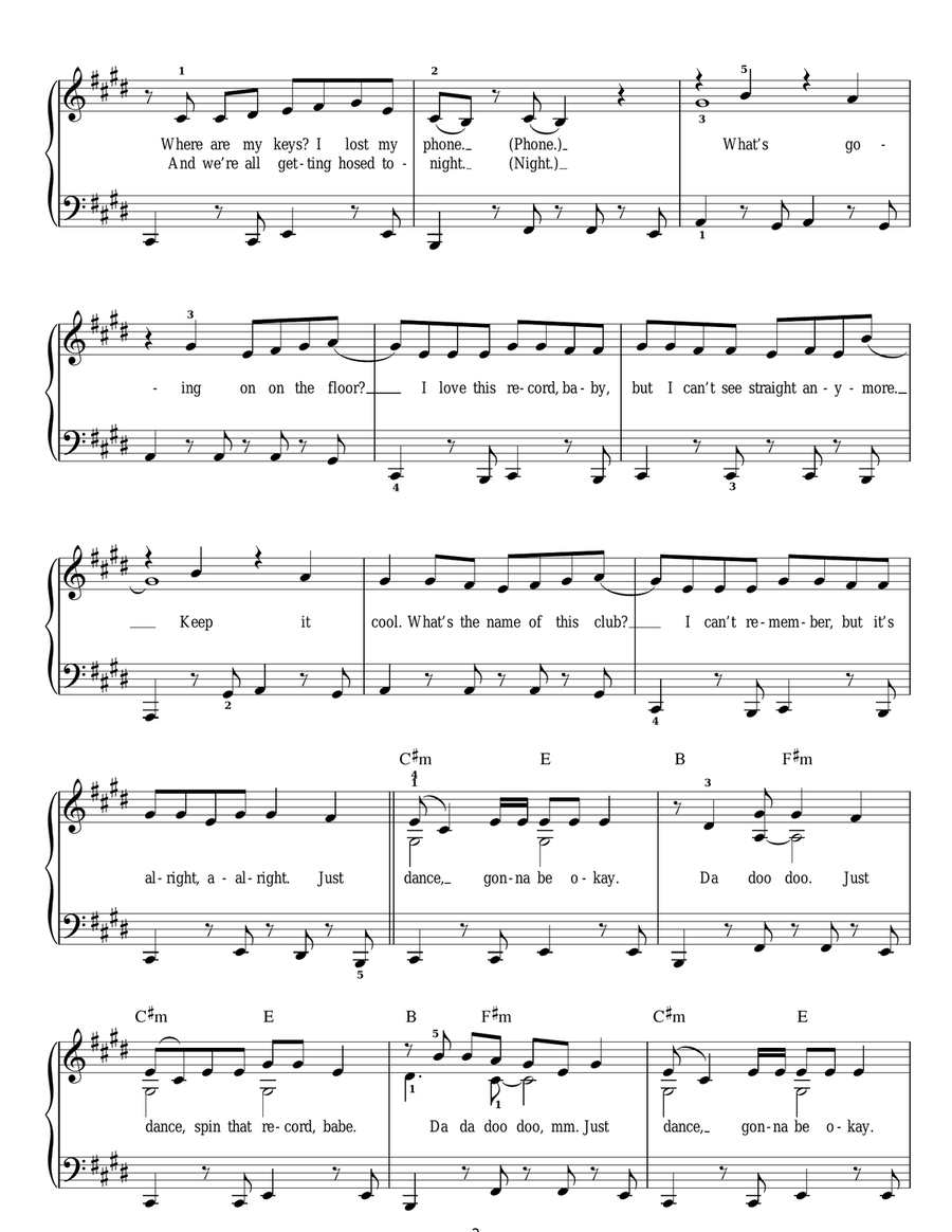 Just Dance Easy Piano scores gallery preview page 2