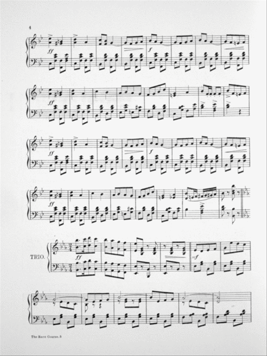 The Race Course March Two-Step Piano Solo scores gallery preview page 3