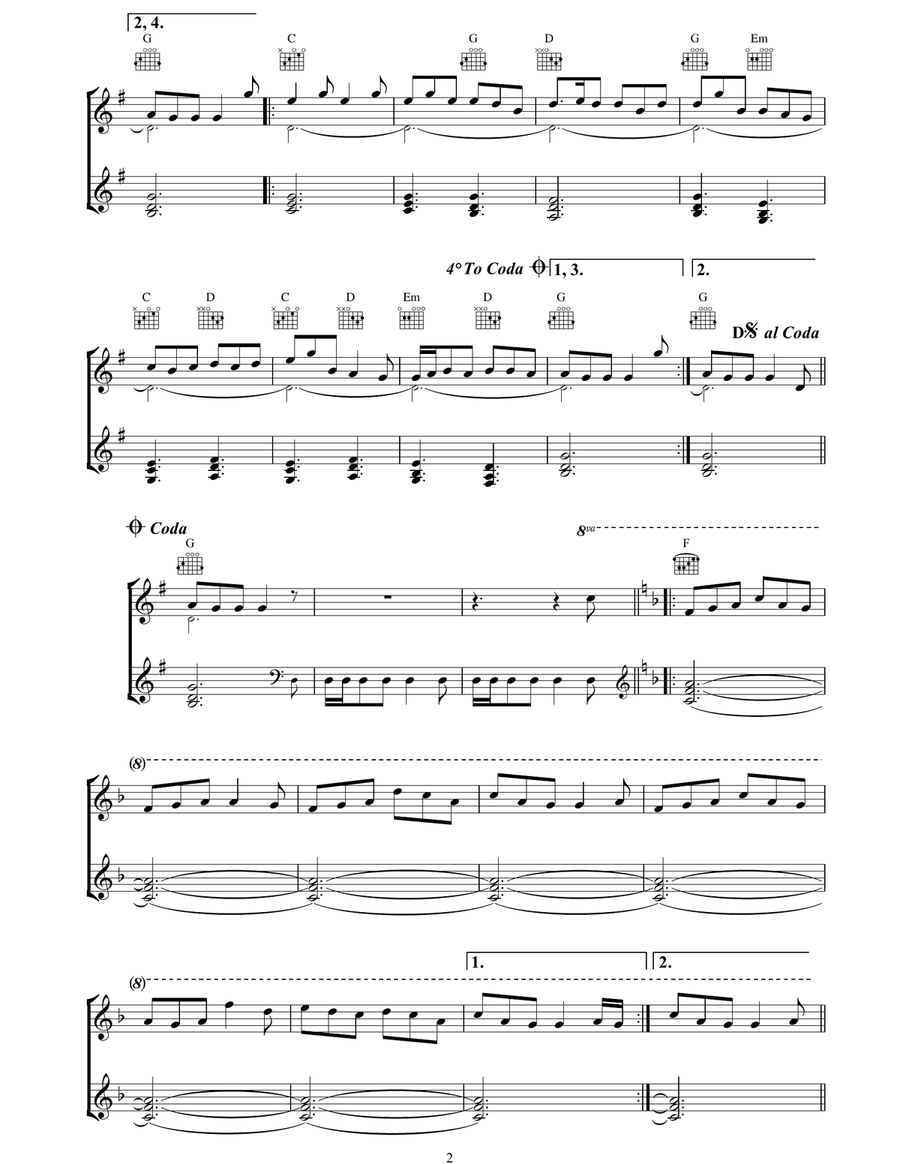 O'Sullivan's March O'Sullivan's March Piano Solo scores gallery preview page 2