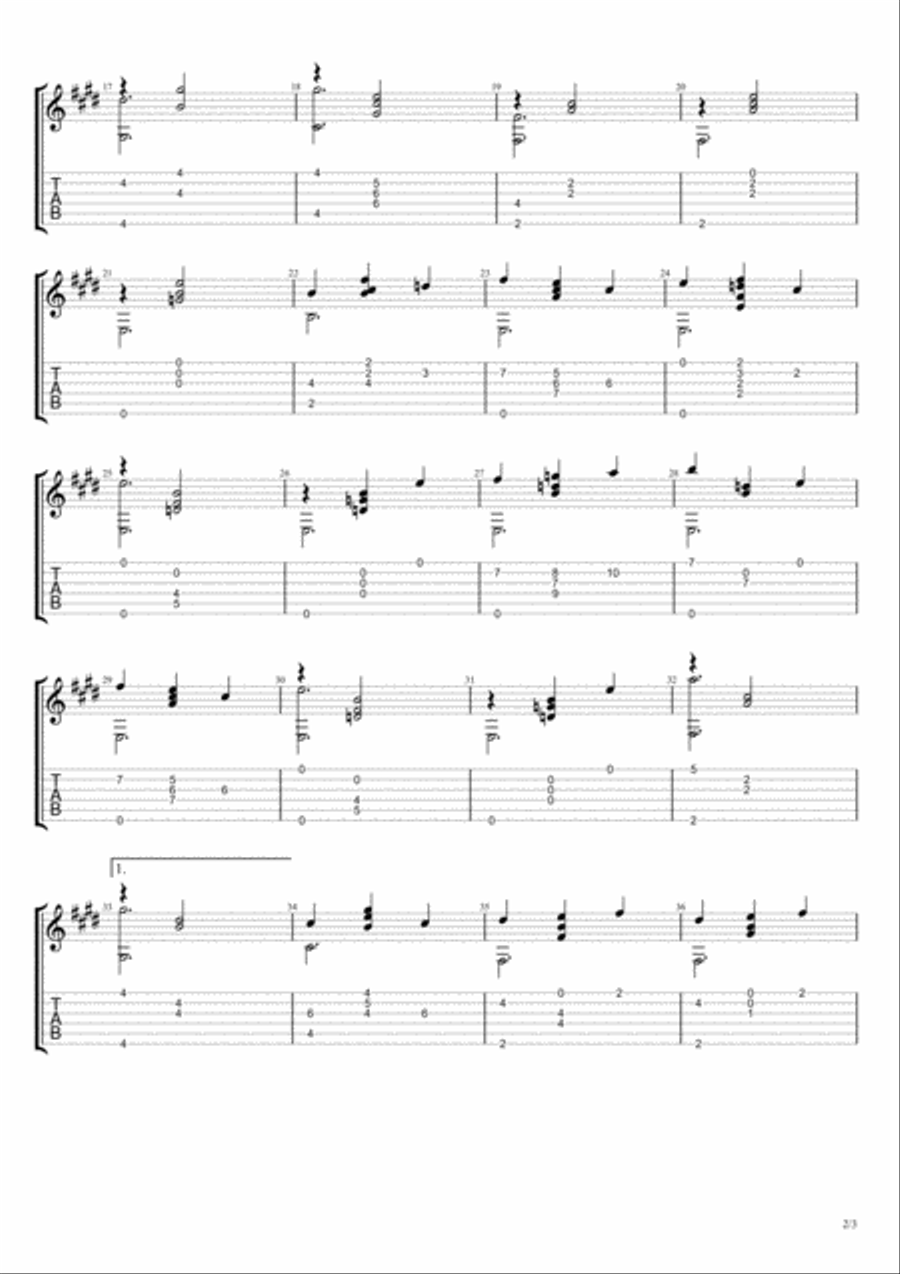 Gymnopedie No.1 Classical Guitar scores gallery preview page 2