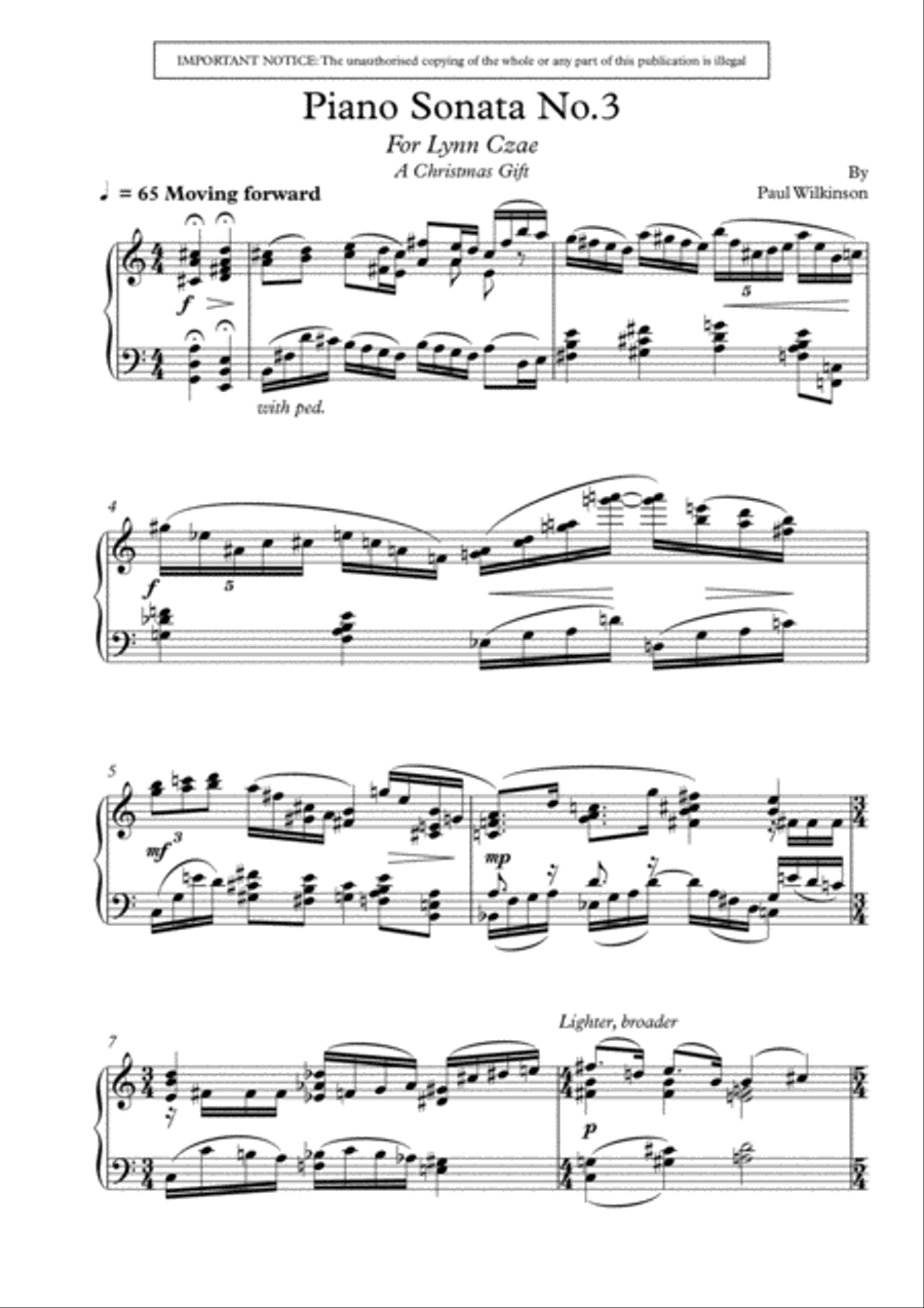 Piano Sonata No.3 Small Ensemble scores gallery preview page 1