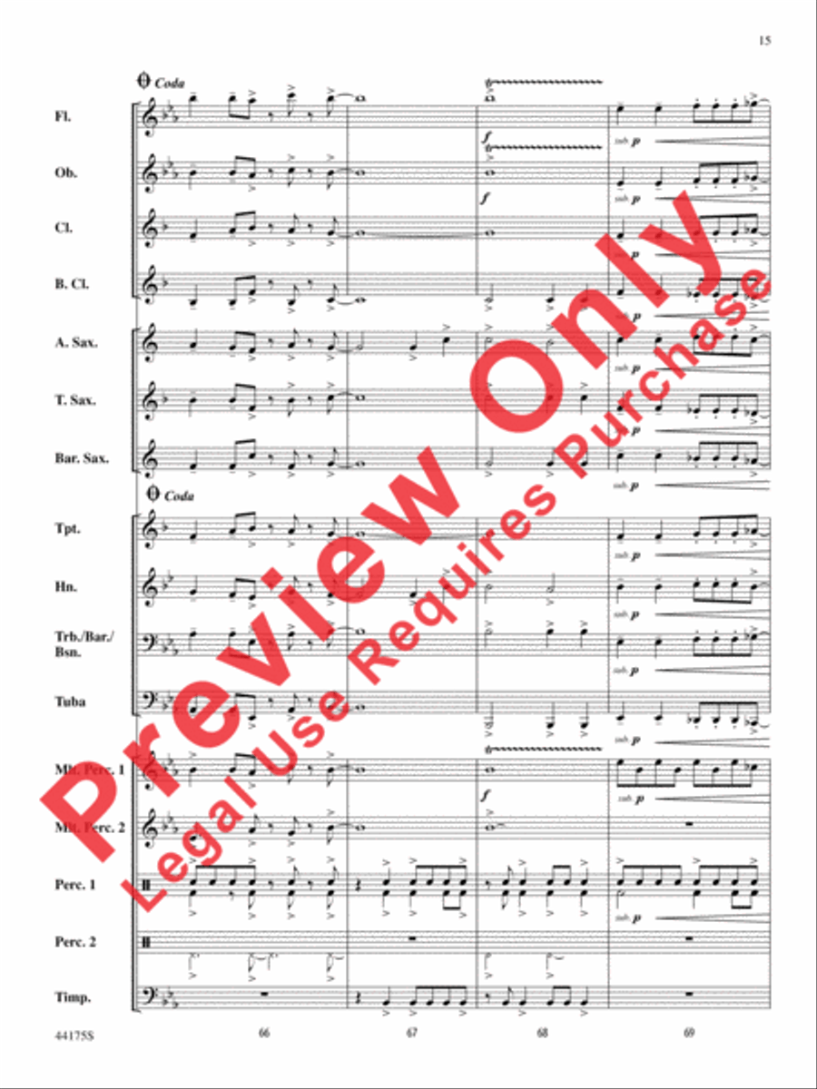 Skygazer Fanfare Concert Band scores gallery preview page 16