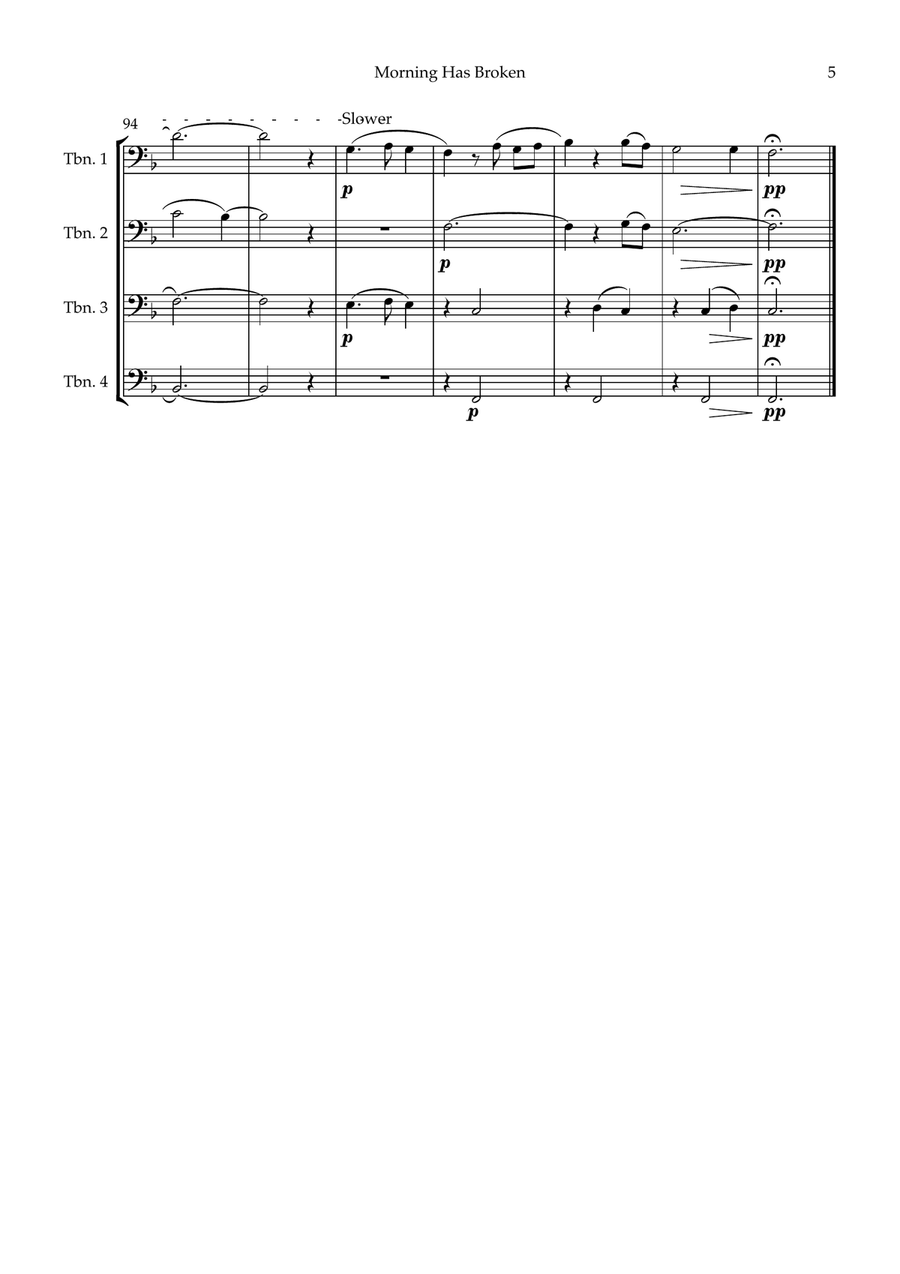 Morning Has Broken Morning Has Broken Brass Quartet scores gallery preview page 5