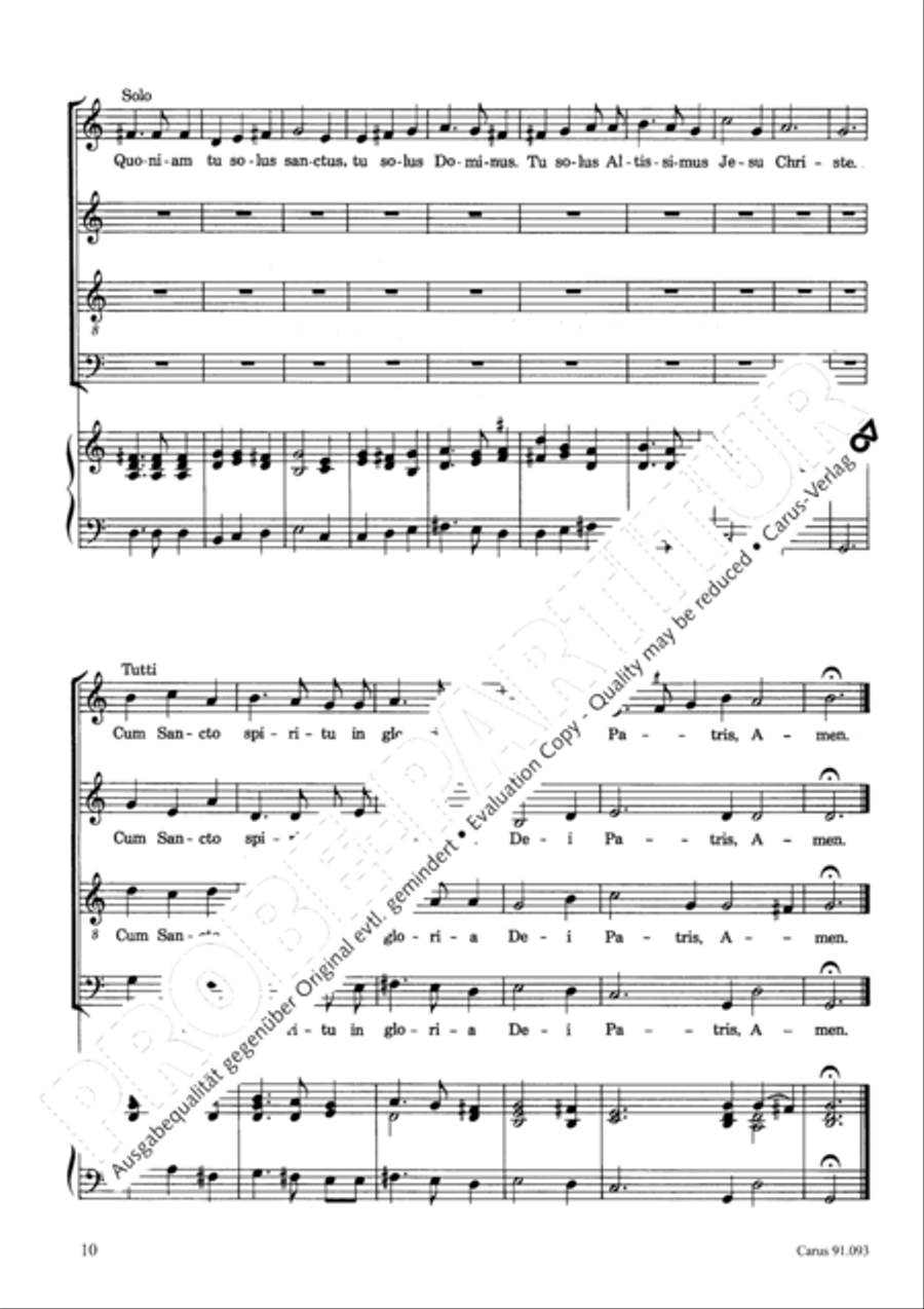 Missa brevis 4-Part scores gallery preview page 13
