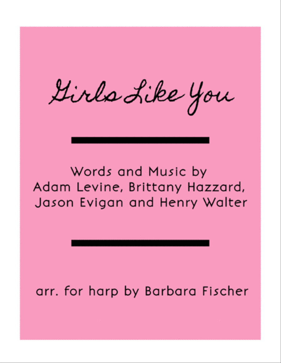 Girls Like You Harp scores gallery preview page 1