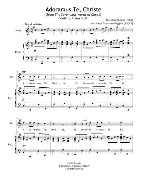 Adoramus Te, Christe (Violin & Piano) image number null