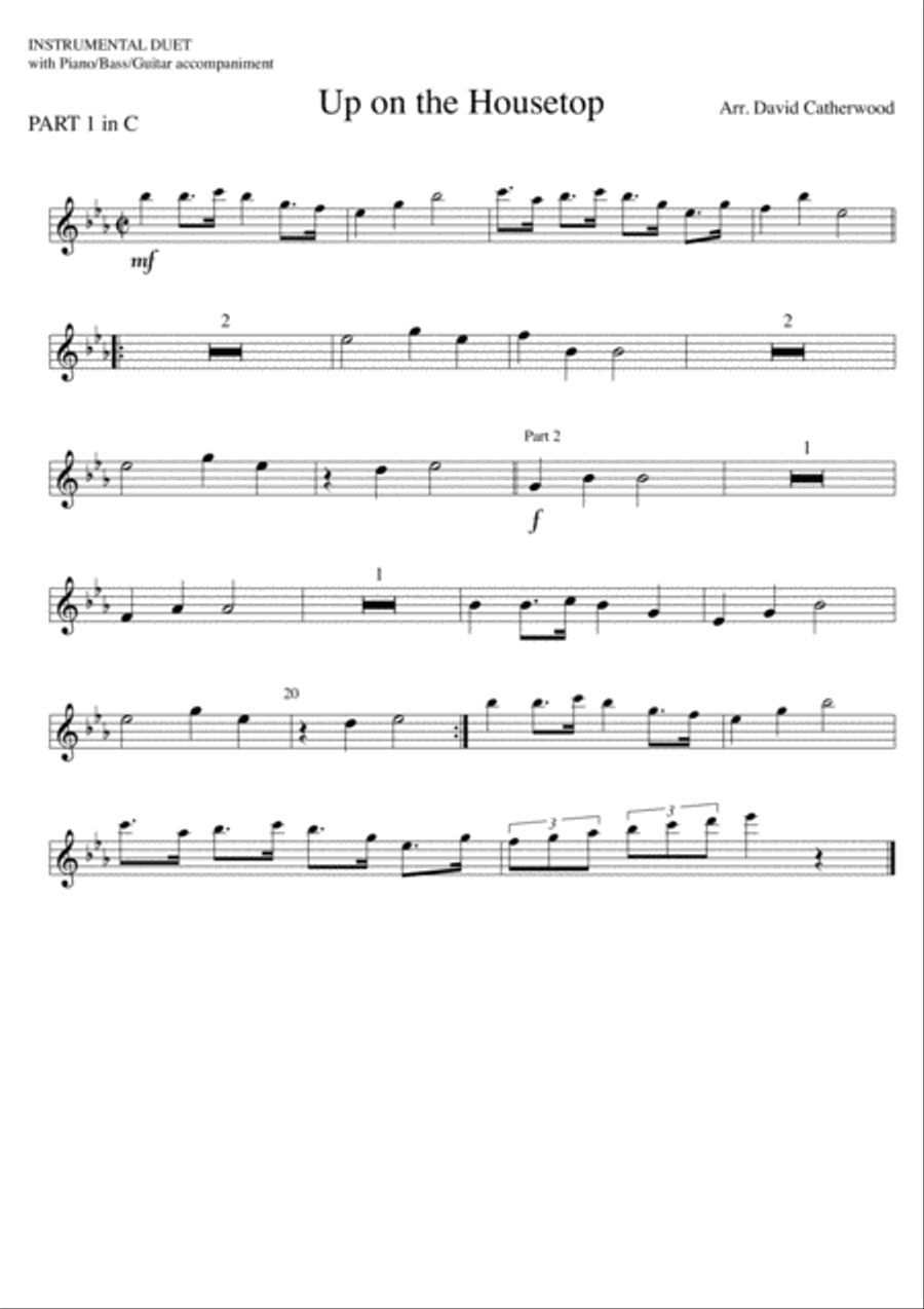 Instrumental Duet - Up on the Housetop Piano scores gallery preview page 1