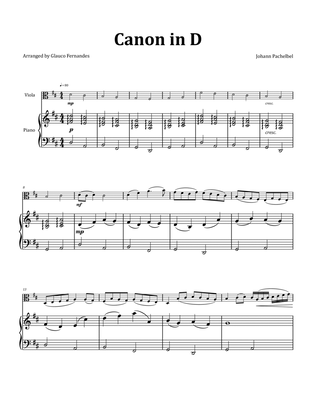 Canon by Pachelbel - Viola & Piano