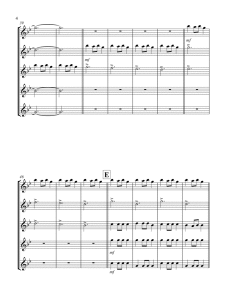 Carol of the Bells (F min) (Tenor Saxophone Quintet) image number null
