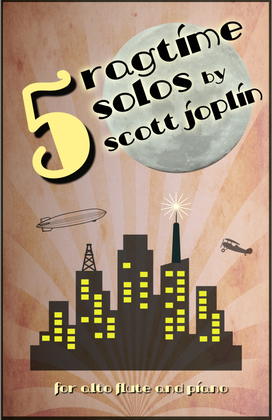 Book cover for Five Ragtime Solos by Scott Joplin for Alto Flute and Piano