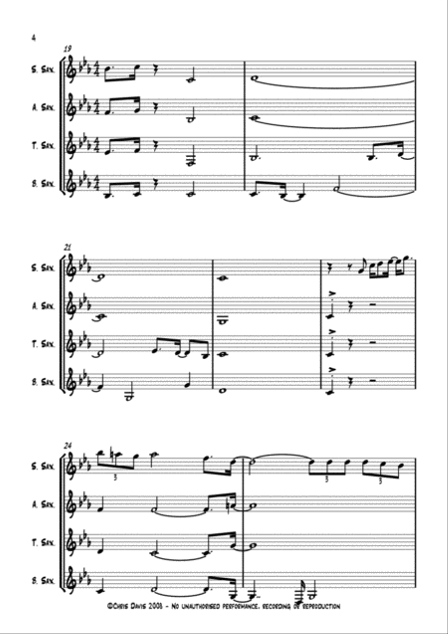 ConFusion - Sax Quartet Saxophone Quartet scores gallery preview page 4