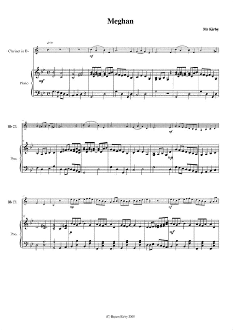 Meghan - Meghan - Clarinet Solo scores gallery preview page 1