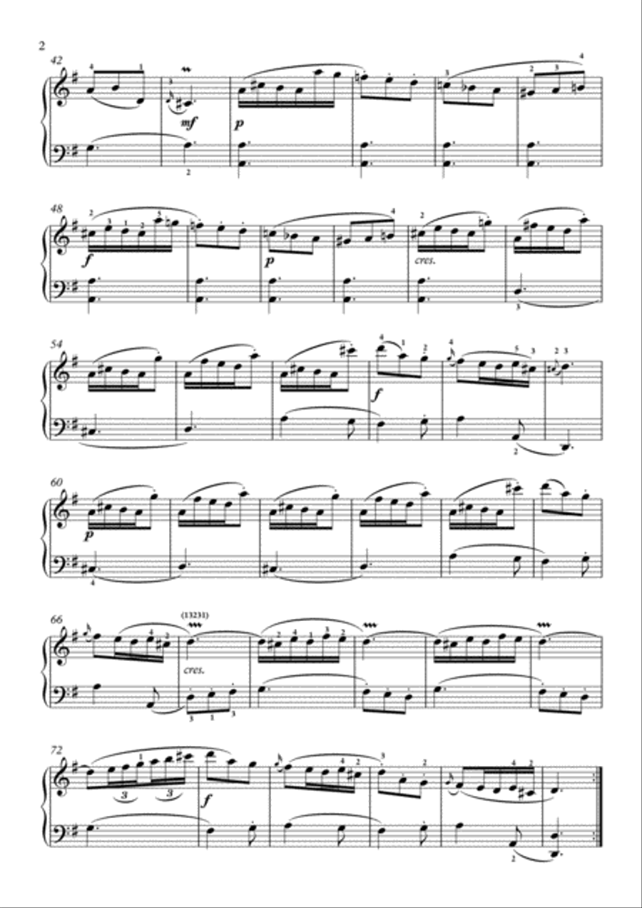 Scarlatti-Sonata in G-Major L.322 K.305(piano) Piano Solo scores gallery preview page 3