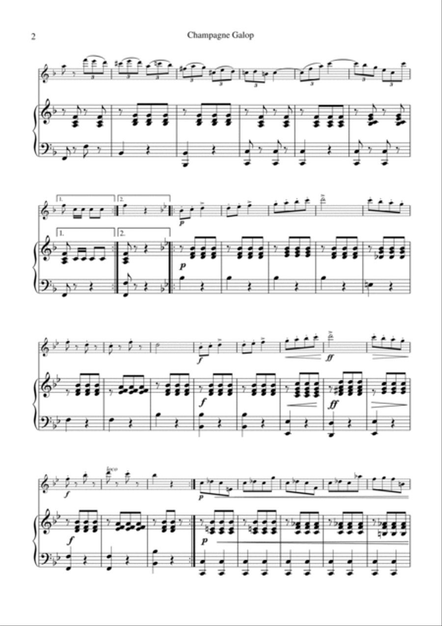 Champagne Galop for flute and piano Flute Solo scores gallery preview page 2