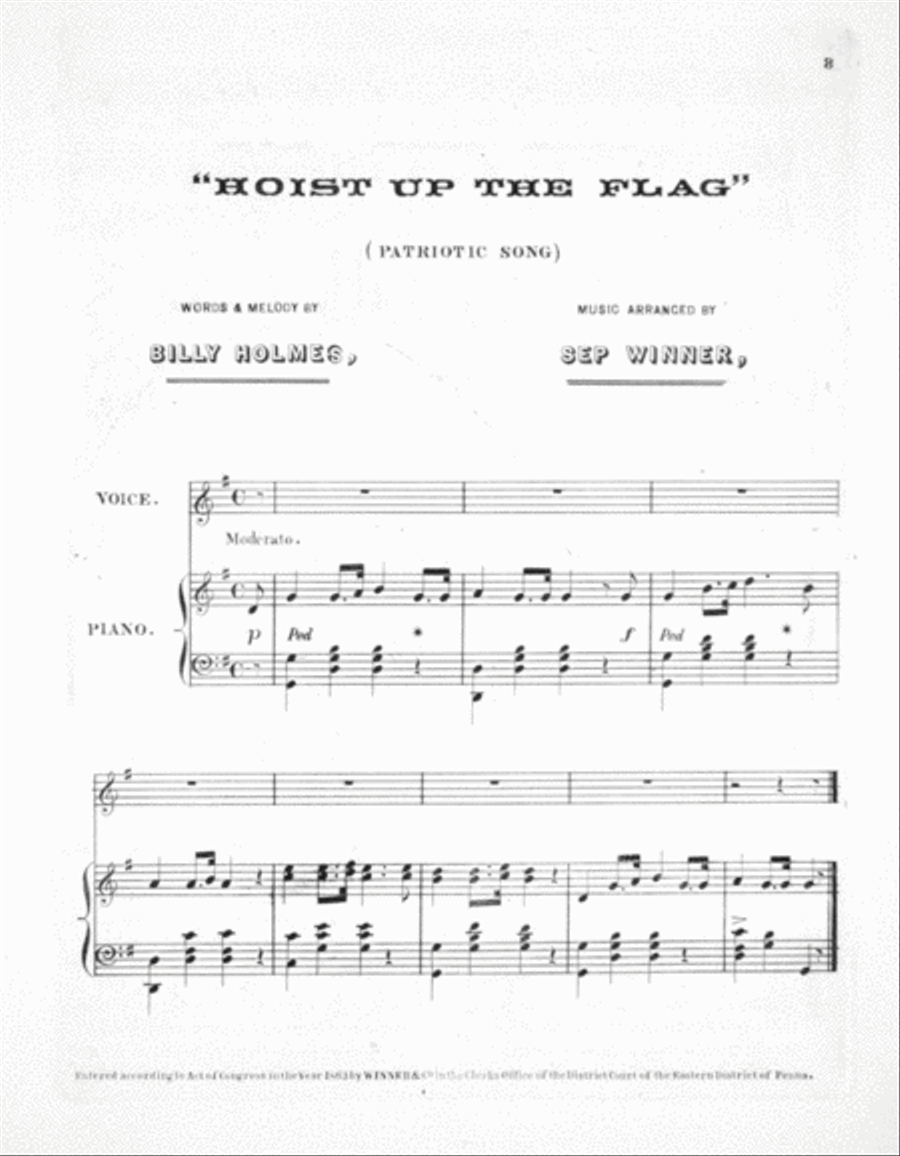 Hoist Up the Flag. Patriotic Song Voice scores gallery preview page 2