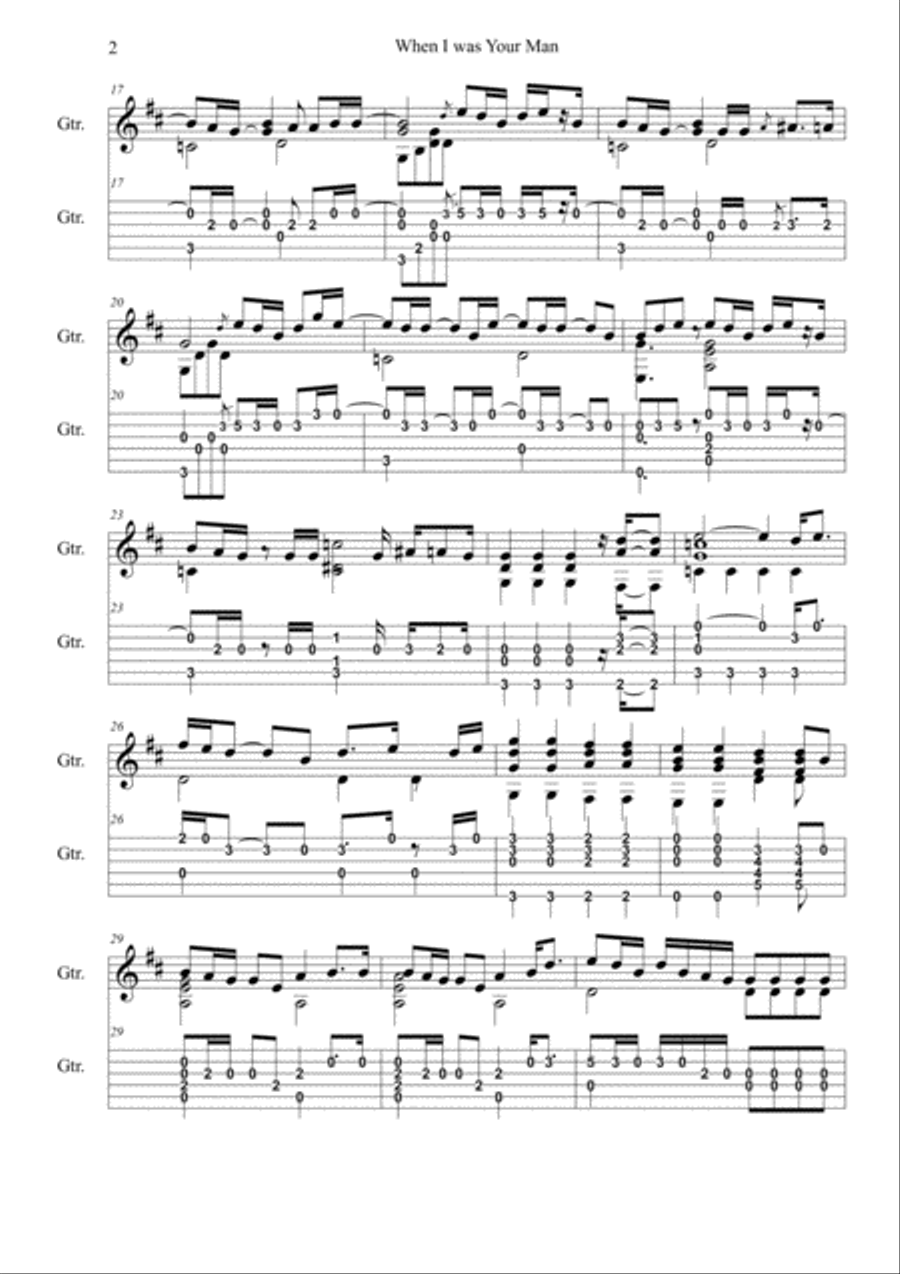 When I Was Your Man When I Was Your Man Electric Guitar scores gallery preview page 2