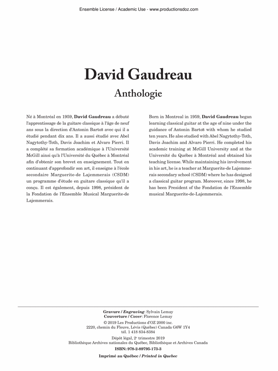 Anthologie Classical Guitar scores gallery preview page 1