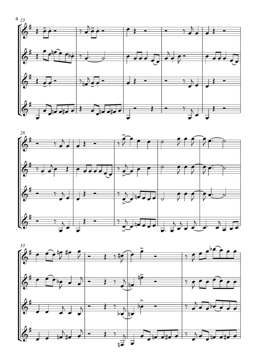 Children Go Where I Send Thee - For Clarinet Quartet Clarinet Quartet scores gallery preview page 4