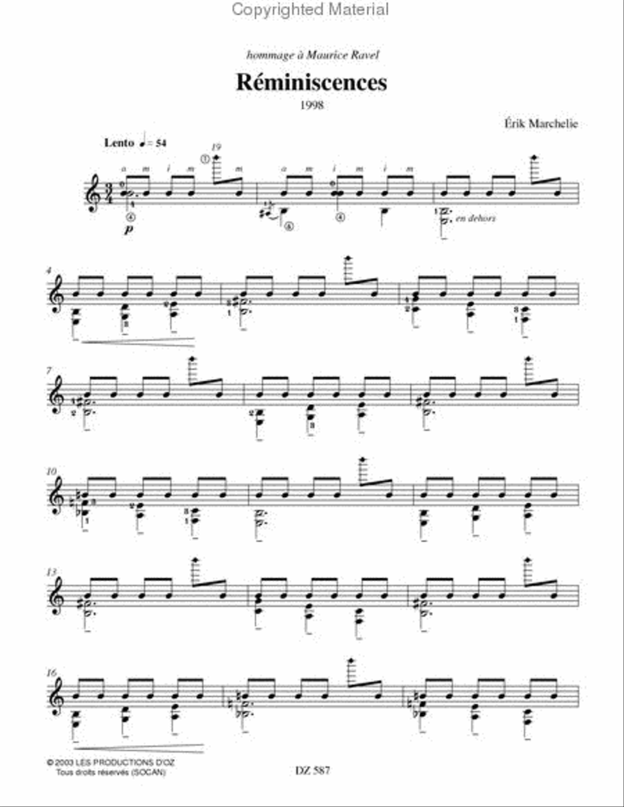 Réminiscences Classical Guitar scores gallery preview page 2
