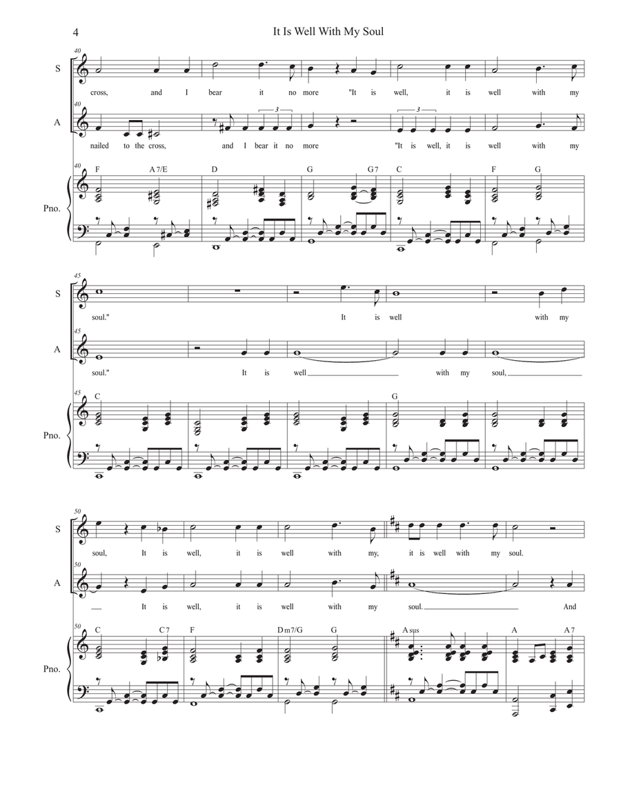 It Is Well With My Soul (Duet for Soprano and Alto solo) Alto Voice scores gallery preview page 4