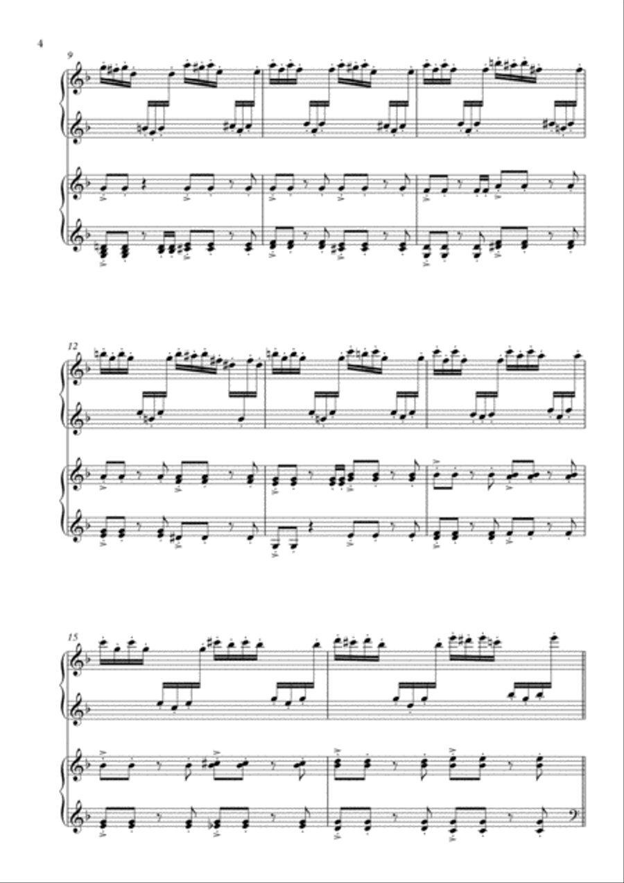 Toccata arranged for Piano Duet Piano Duet scores gallery preview page 4