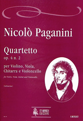 Book cover for Quartet Op. 4 No. 2 for Violin, Viola, Guitar and Violoncello
