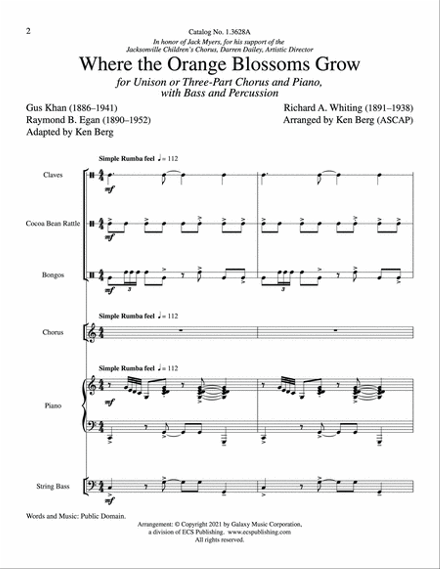 Where the Orange Blossoms Grow Choir scores gallery preview page 2