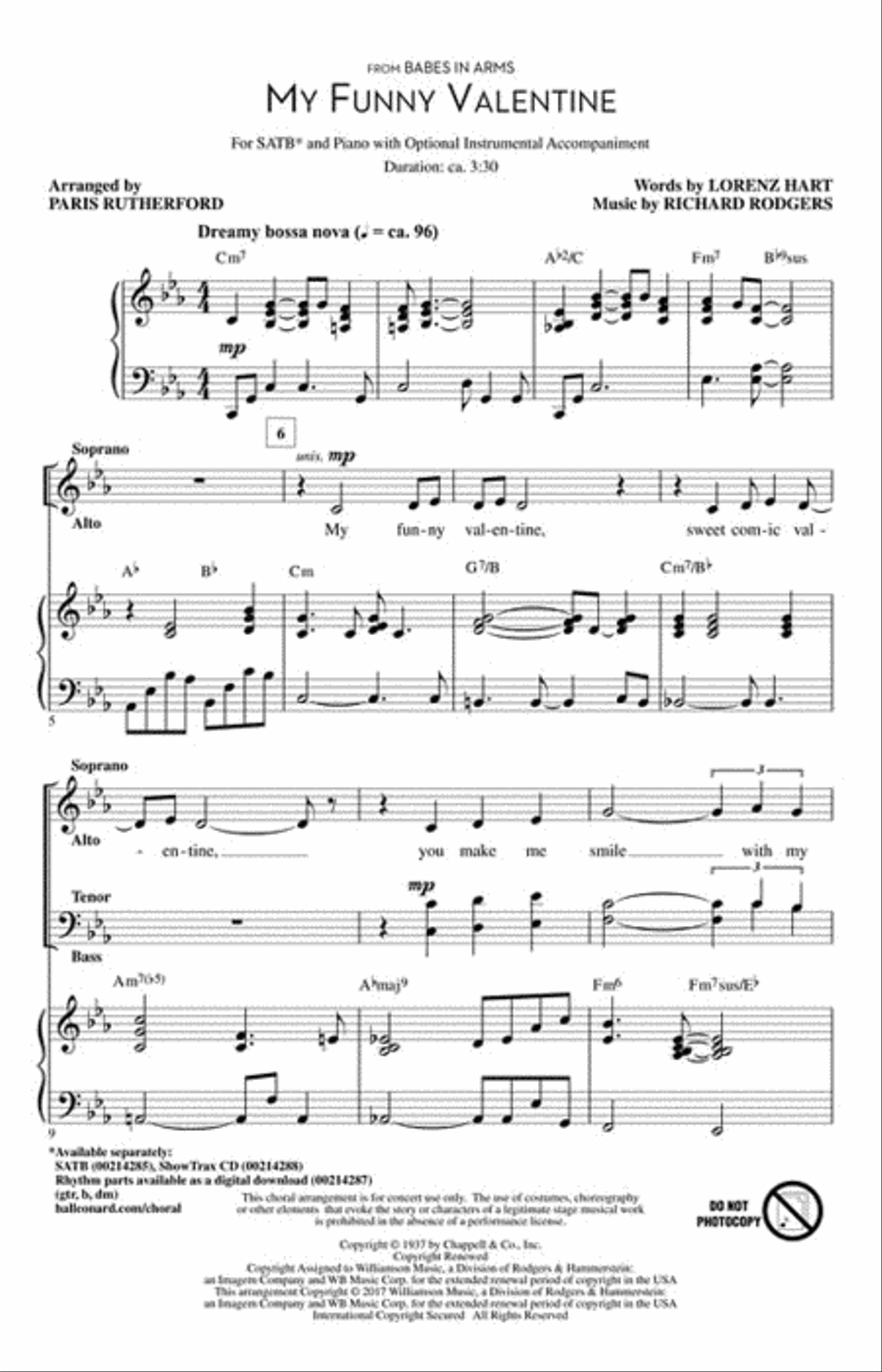 My Funny Valentine 4-Part scores gallery preview page 2