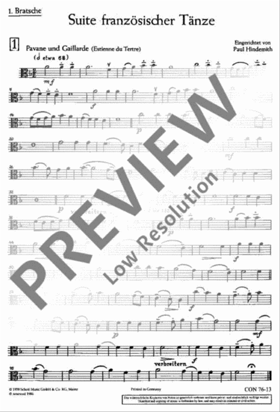 Suite französischer Tänze Viola scores gallery preview page 2