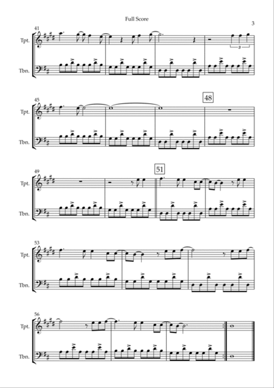 With Or Without You Brass Duet scores gallery preview page 3