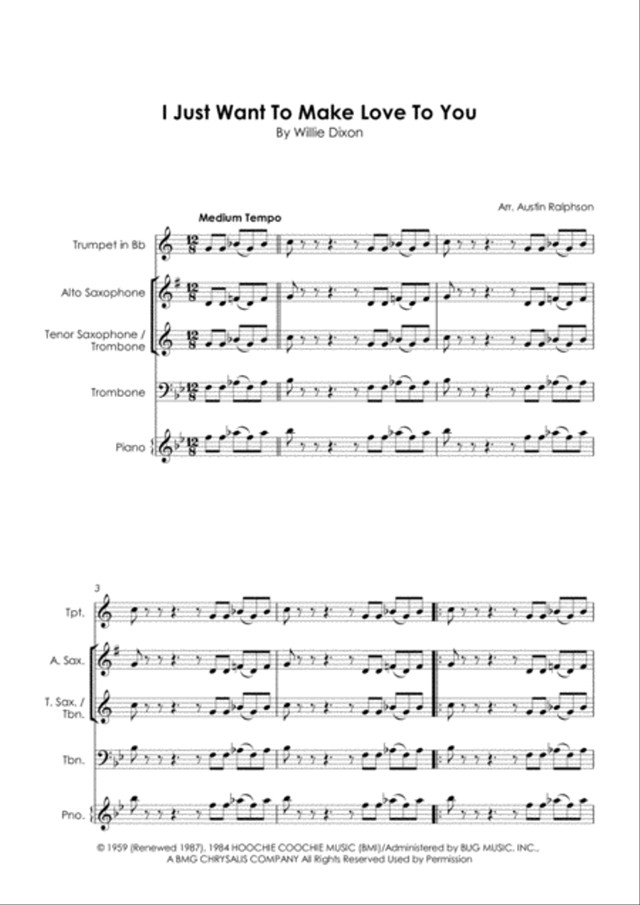 I Just Want To Make Love To You Tenor Saxophone scores gallery preview page 3