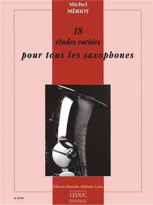 Book cover for 18 Etudes Variees (saxophone Solo)