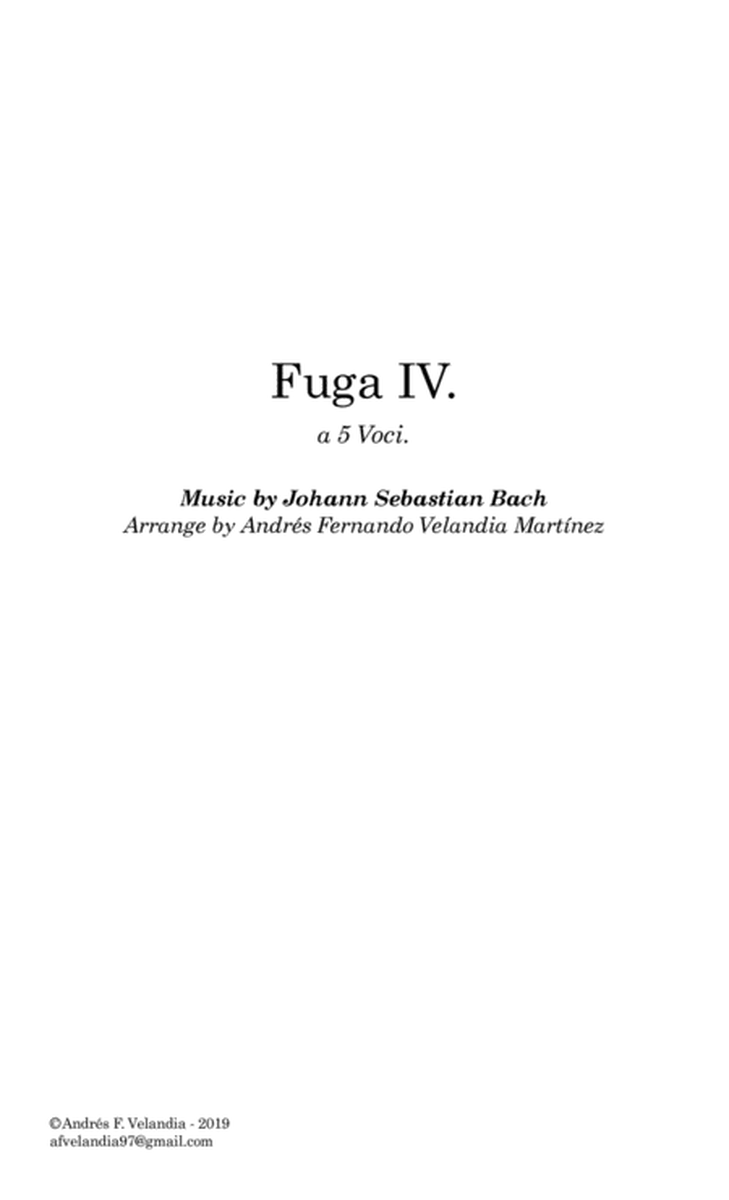 Fuga IV from Well-Tempered Clavier Book 1, BWV 849 image number null