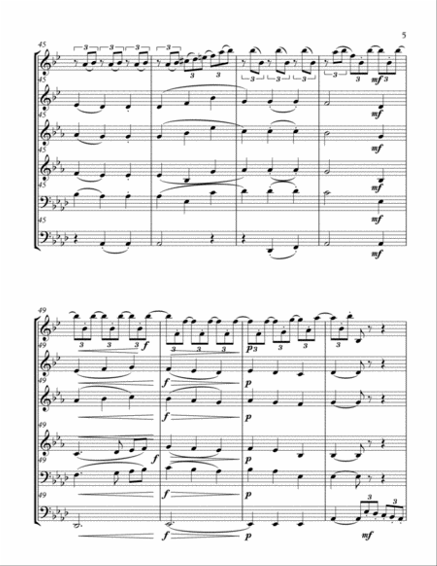 Ramsoe Brass Quartet No 3, 3rd mvt Brass Quartet scores gallery preview page 6