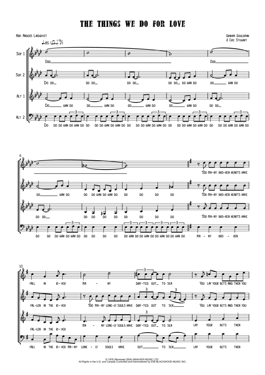Things We Do For Love SSAA scores gallery preview page 1