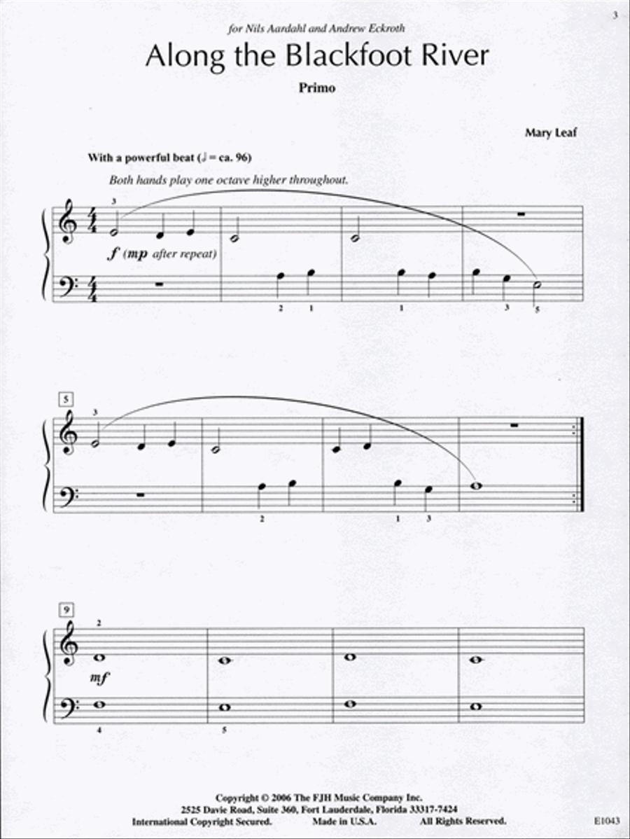 Along the Blackfoot River Easy Piano scores gallery preview page 3