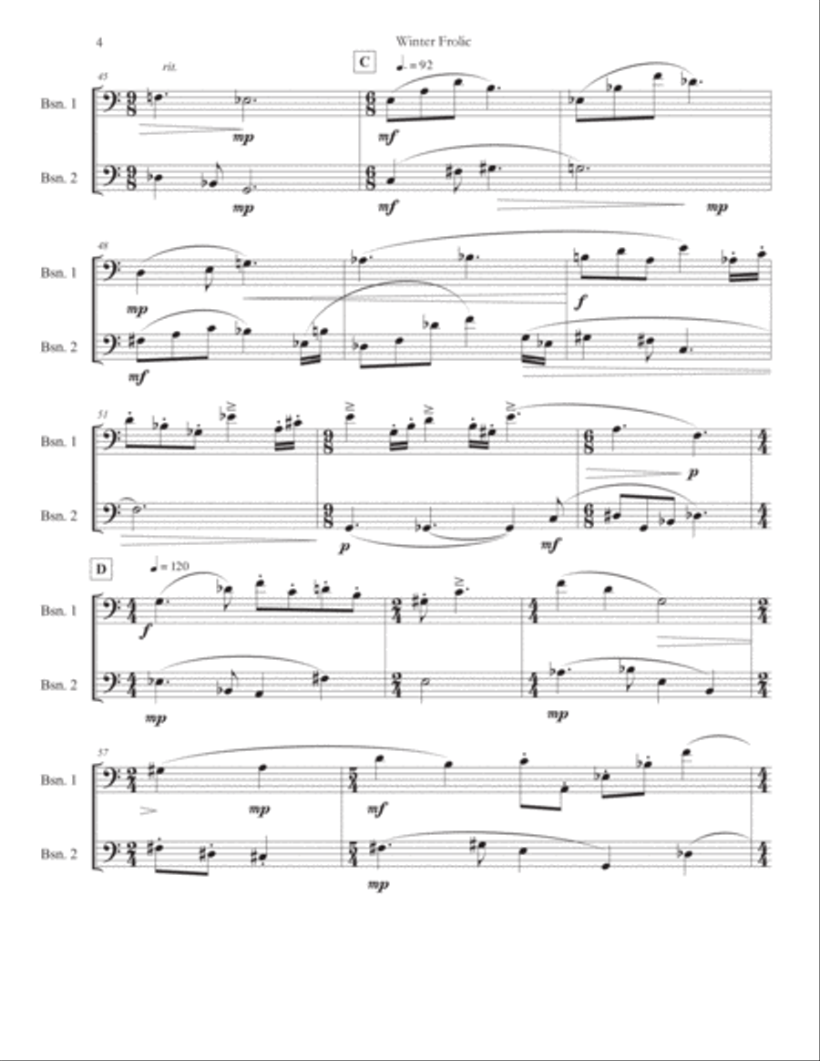 Winter Frolic Bassoon Solo scores gallery preview page 5