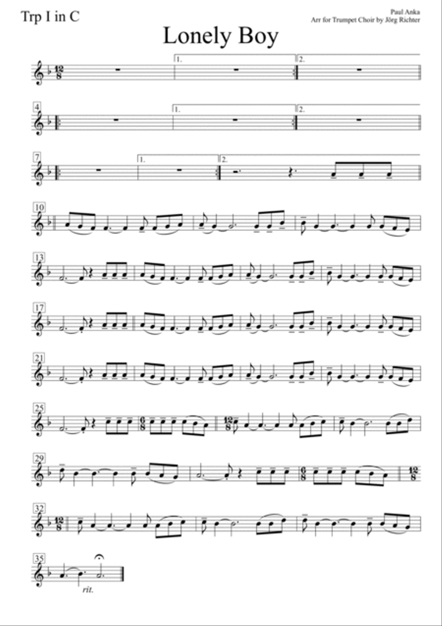 Lonely Boy Brass Ensemble scores gallery preview page 6