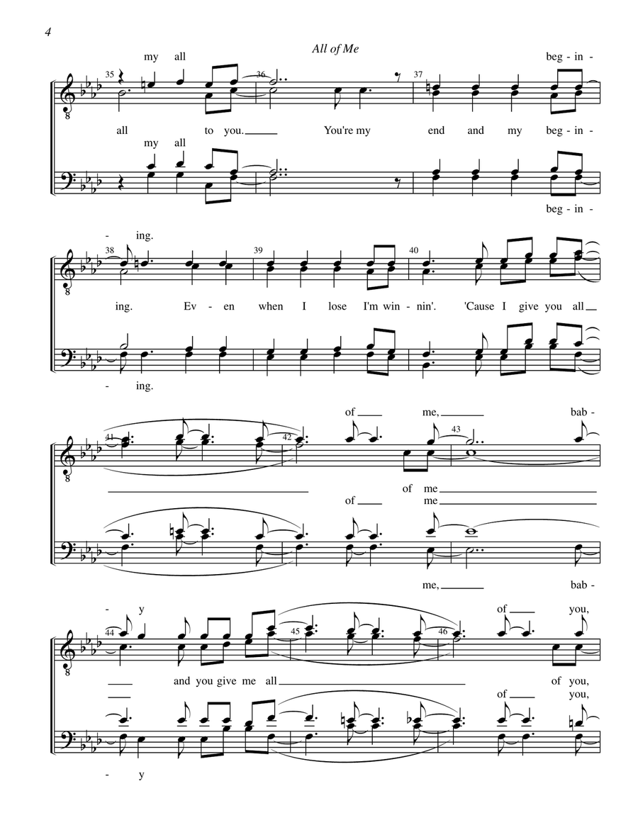 All Of Me TTBB scores gallery preview page 4