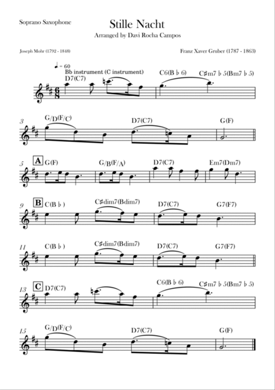 Stille Nacht Saxophone Quartet scores gallery preview page 2