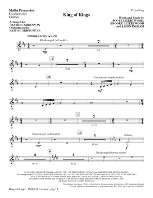 King Of Kings (arr. Heather Sorenson) - Mallet Percussion