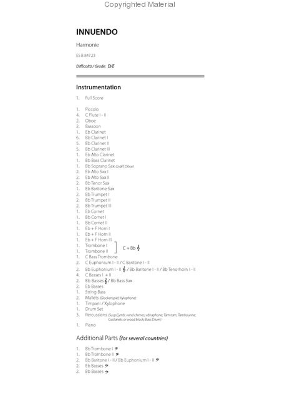 Innuendo Innuendo Concert Band scores gallery preview page 2